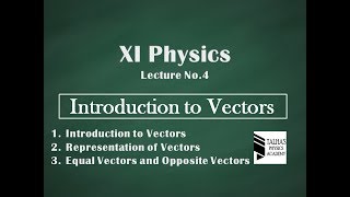 XI Lecture No4  Introduction To Vectors  Talhas Physics Academy [upl. by Halas301]