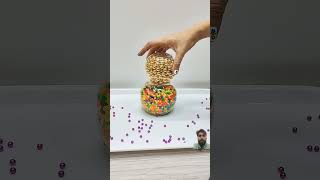 Tower of Steel and Plastic Beads Oddly Satisfying 💫📿satisfying beads viralvideo shorts [upl. by Annoved]