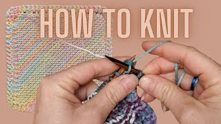 Learn to knit a dishcloth in 20 minutes for ABSOLUTE BEGINNER [upl. by Llerrehs743]