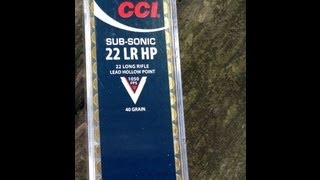 22LR CCI SubSonic 0056 40gr LHP Velocity Test 16quot Barrel [upl. by Dedrick]