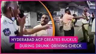 Hyderabad Traffic ACP Tries To Save Friends From Breath Analyser Test Booked After Video Surfaces [upl. by Tiedeman]