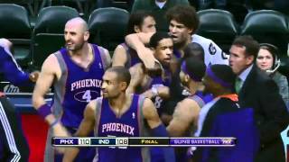 Channing Frye OT game winner vs Pacers Feb 27 2011 [upl. by Arreit]