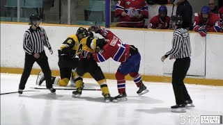 GOJHL  Strathroy Rockets vs KitchenerWaterloo Siskins [upl. by Nomelihp]