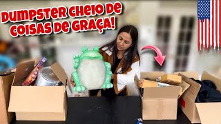 Dumpster dos Estados Unidos cheio de coisas de graça 😱🇺🇸 [upl. by Socha]