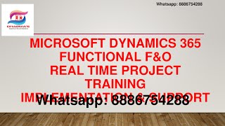 Microsoft D365 Functional FampOReal time Project trainingImplementation amp Support topics to get job [upl. by Pfosi]