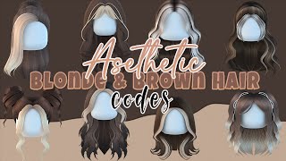 ROBLOX BLONDE amp BROWN HAIR CODES  EMK [upl. by Egreog908]