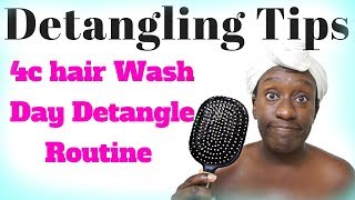 Tips on Detangling Natural Hair using Tools  4c Low Porosity Hair [upl. by Aiyekal365]