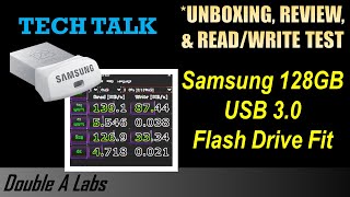 TINY Samsung 128GB USB 30 FLASH DRIVE Fit UNBOXING amp REVIEW [upl. by Kushner]