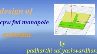 design of cpw fed planar monopole antenna with broadband circular polarization [upl. by Sivra]