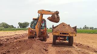 JCB 3dx XtraEco Excellence Backhole Loading mud in Sonalika 4wd Tractor Video Day02  SRIKANTH PS [upl. by Idham]