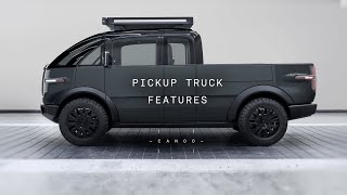 PICKUP TRUCK FEATURES  CANOO [upl. by Lebatsirc]