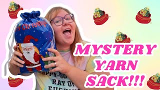 Crochet yarn online shopping  Mystery yarn unboxing santa sack [upl. by Maharba631]