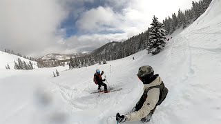 Stopped on Double Black Diamond Run at Park City Mountain Resort  Canyons  9990  Magic Line [upl. by Kinnon]