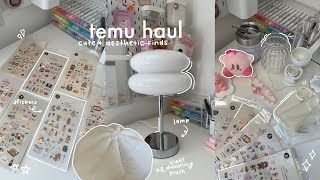 aesthetic temu haul 🛒🌿 unboxing stationery room decor  more [upl. by Pretrice443]