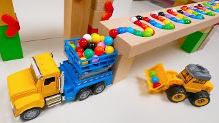 Marble Run Race ☆ HABA Slope amp Retro Makita Truck Excavator Garbage Truck Dump Truck Ambulances [upl. by Ilwain]