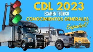 2023 EXAMEN TEÓRICO CDL EN ESPAÑOL Conocimientos GeneralesLicencia de conducir Camiones en USA [upl. by Acinorev945]