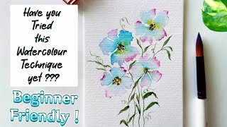 Loose Watercolor Flower for Beginners  New Watercolor Technique  Step by Step Guide [upl. by Fran]