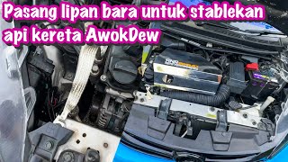 PASANG LIPAN BARA GROUNDING  MENSTABILKAN VOLTAGE BATTERY KERETA KORANG  PERODUA MYVI G3 13 [upl. by Dolorita]