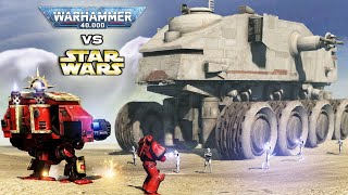 WARHAMMER 40K vs STAR WARS Space Marines vs Clone Troopers  Men of War Assault Squad 2 [upl. by Nylkaj]