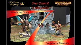 Warhammer The Old World  Warriors of Chaos Vs The Kingdom of Bretonnia  The Free Council [upl. by Anilesor536]