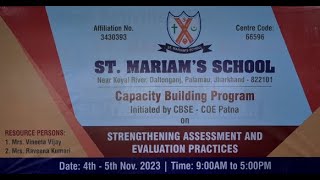 St Mariams School Capacity Building Program CBSE Training nov 2023 [upl. by Danuloff]