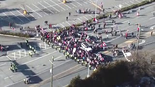 RCMP arrests protesters near BC border crossing [upl. by Nivlag690]