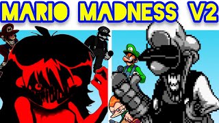 Friday Night Funkin Vs Mario Madness V2 FULL WEEK Hard Mode ALL SONGS  Cutscenes  Reuploaded [upl. by Nnywg]