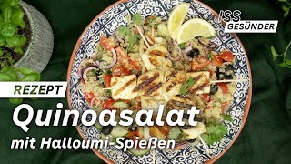 Rezept für QuinoaSalat mit Halloumi – glutenfrei amp vegetarisch grillen  AOK [upl. by Sicnarf194]