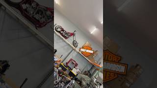 Billy Lane Hubless Harley Shovelhead Chopper Forklift on Top Shelf billylane shorts bikelife hd [upl. by Selmner154]