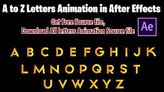 How to Animate A to Z Letters in After Effects  Adobe Animate  After Effects Tutorials [upl. by Aicirpac]