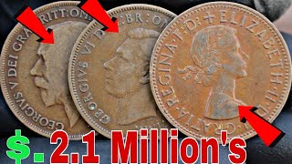 Top 3 Most Valuable UK One penny Rare one penny Coins Worth A lot of moneyCoins Worth money [upl. by Nwahsor]