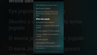 Lyrics of Jogodo by Tekno lyrics music ytshorts afrobeats [upl. by Drofnats528]