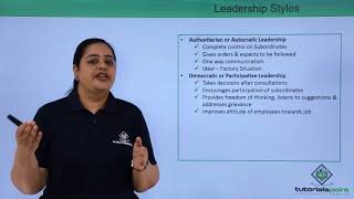 Class 12th – Leadership Styles  Business Studies  Tutorials Point [upl. by Ylicic712]