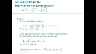 Exercice dexamen dentrée Polytechnique  Juillet 2018 [upl. by Mariel]