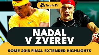 Rafael Nadal vs Alexander Zverev  Rome 2018 Final Extended Highlights [upl. by Eiznekam320]