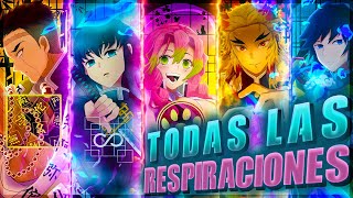 💥💥 TODAS LAS RESPIRACIONES Y POSTURAS DE KIMETSU NO YAIBA 💥💥 [upl. by Etteluap220]