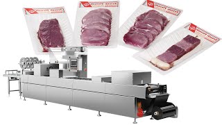 Meat Thermoforming Vacuum Skin Packaging Machine SKINPACK VSP thermoformingmachine meatpacking [upl. by Ciaphus]