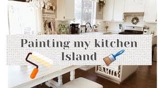 DIY  PAINT WITH ME  PAINTING MY KITCHEN ISLAND [upl. by Farah]