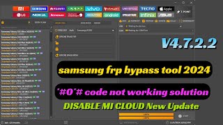 New tool update V4722 fix  SAMSUNG FRP BYPASS 2024  MI Unlock tool  Erase FRP New OS [upl. by Manaker]