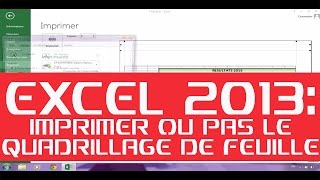 EXCEL 2013  MAITRISER LIMPRESSION DU QUADRILLAGE DE VOS DOCUMENTS  URGENT [upl. by Meehan]