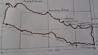 Draw Map of Nepal in 2 min  Easiest way of making nepal ko naksa  Nepal map  Naksa 🇳🇵 [upl. by Aniras]