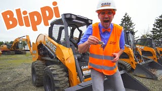 Blippi Learns about Diggers and Construction Vehicles  Blippi Toys  Educational Videos For Kids [upl. by Orlan161]