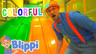 Blippi Learns Colors At The Indoor Play Place  Educational Videos for Kids [upl. by Jobina]