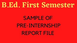 Sample of Pre Internship Report File of BEd First Semester PANJAB UNIVERSITY preinternship [upl. by Hgielyak]