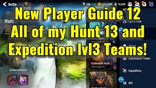 Epic Seven Beginner Guide Part 12  All Hunt 13 amp Expedition Starter Teams [upl. by Nadbus]