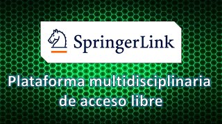 Cómo buscar en la plataforma académica de SpringerLink [upl. by Stilu442]