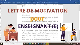 Comment Rédiger une Lettre de Motivation pour Enseignant Professeur [upl. by Rramahs]