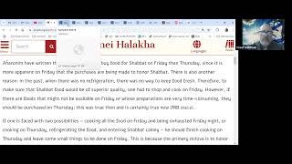 Peninei Halacha – Preparation for Shabbat on Friday or Beforehand Part 2 [upl. by Anaiek]