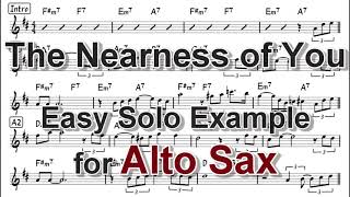 The Nearness of You  Easy Solo Example for Alto Sax [upl. by Eel]