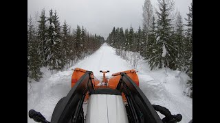 FMG IVALO snow plough opening forest road in deep snow [upl. by Ynoble]